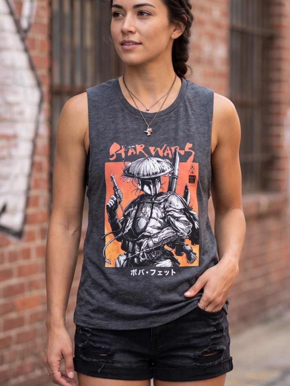 NWOT | Star Wars Boba Fett Ronin Graphic Tank | Charcoal Heather | Size Large